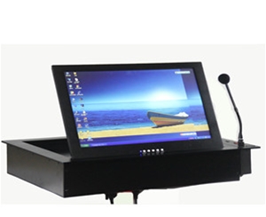 Screen up with fixed microphone