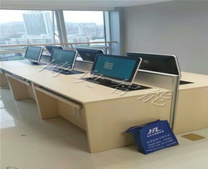 Plate three-person lifting computer desk