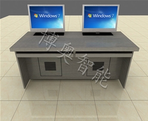 Plate type double lifting computer desk (host hidden type)