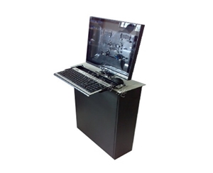 With keyboard-lift up (liquid crystal lifter)